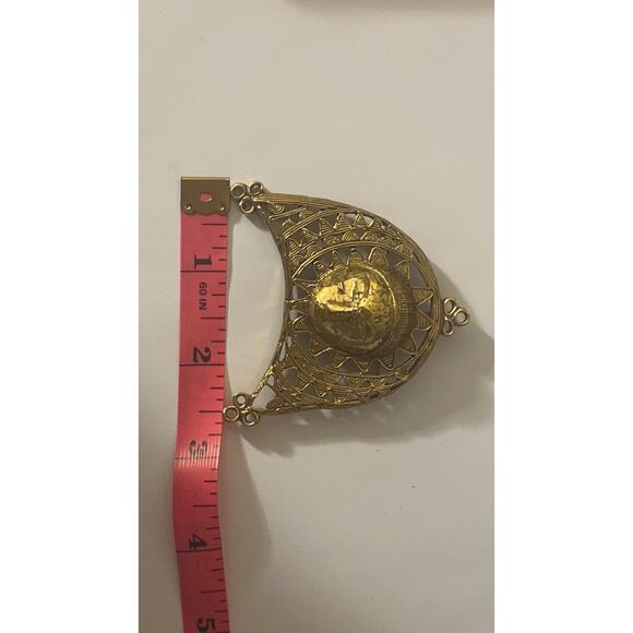 vintage gold tone AFRICAN CRESCENT PIN/PENDANT MMA Metropolitan Museum of Art - Picture 9 of 16